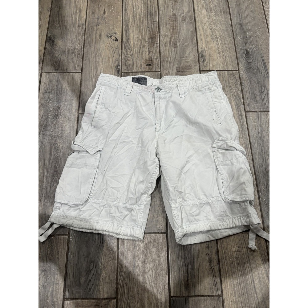 Slade Wilder Men's‎ Size 36 Light Gray Cargo Shorts 100% Cotton Drawstring Hem